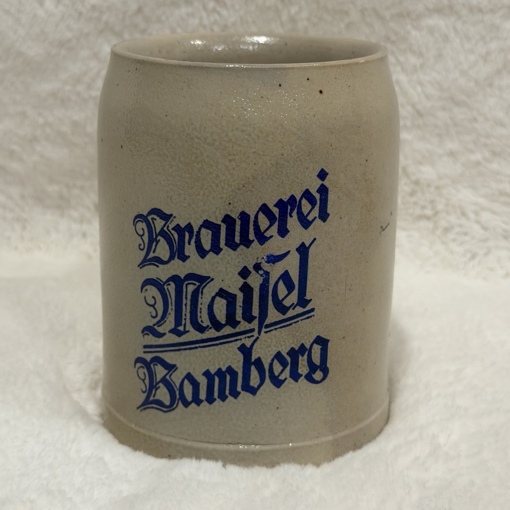 Vintage Brauerei Maisel Bamberg Stoneware Glazed Beer Stein Gebr Krug .5 Liter
